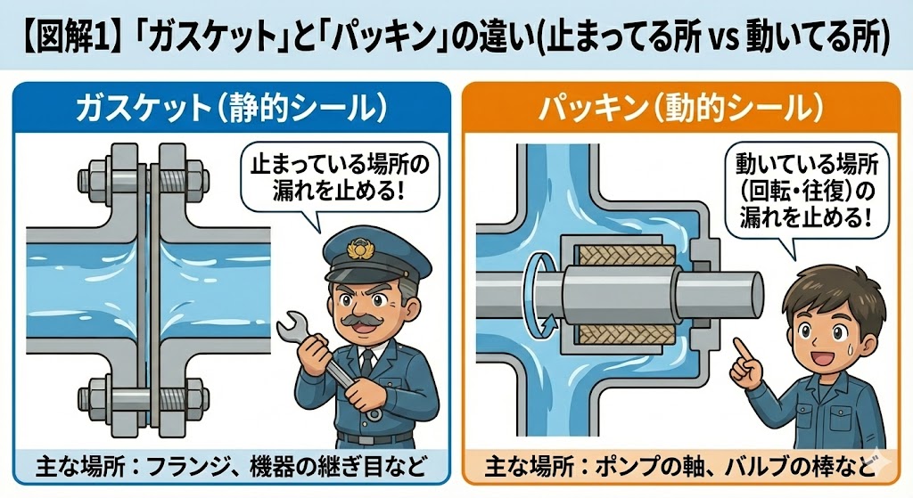 「ガスケット」と「パッキン」の違い