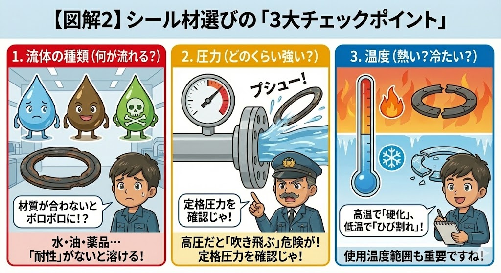 シール材選びの「3大チェックポイント」