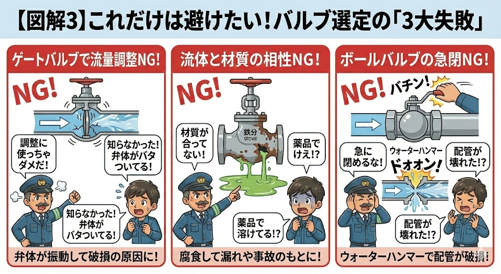 バルブ選定の「3大失敗」