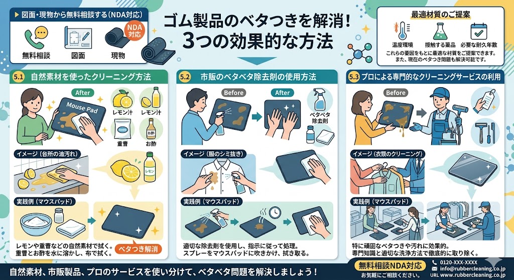ゴム ベタベタ 取り方 図|重曹やレモン・除去剤・プロ清掃の方法と比較