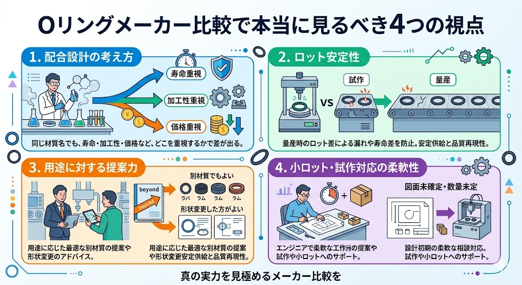 メーカー比較は価格だけでは不十分｜配合・安定性・提案力・対応力で差が出る
